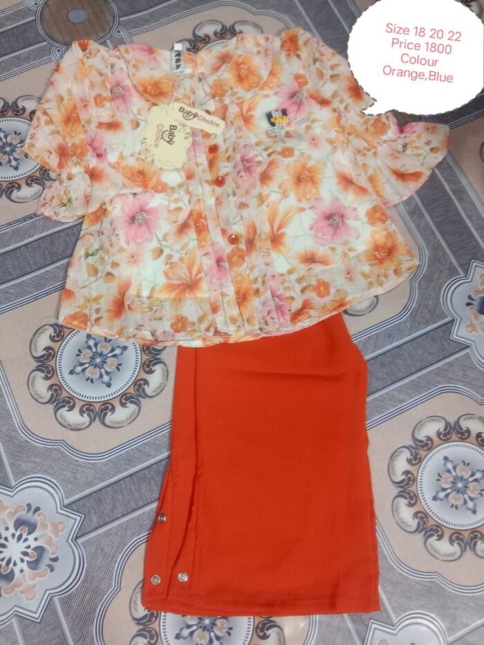 Orange Frock For Baby Girl