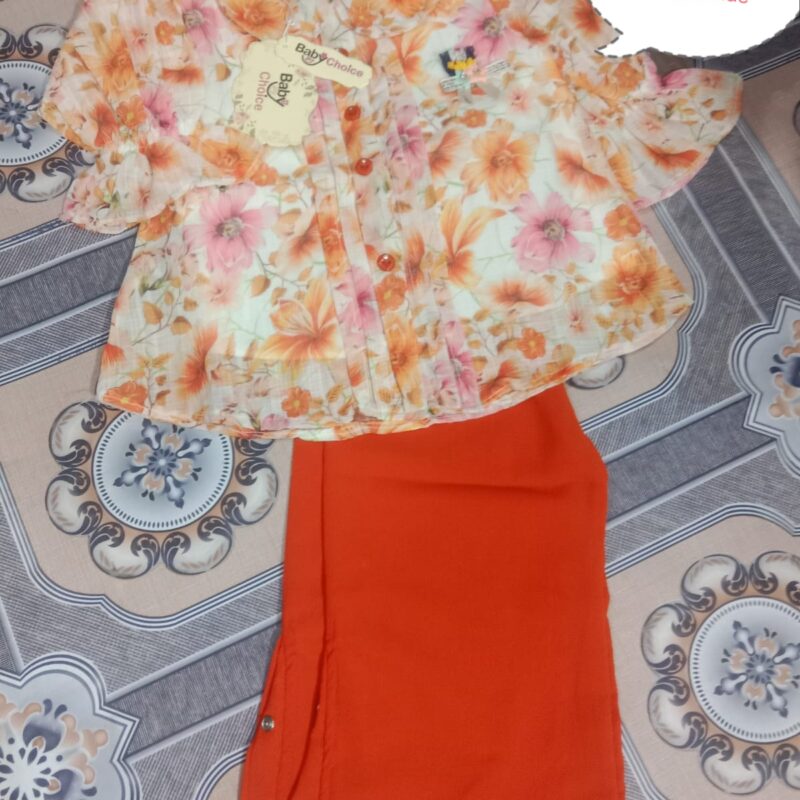 Orange Frock For Baby Girl